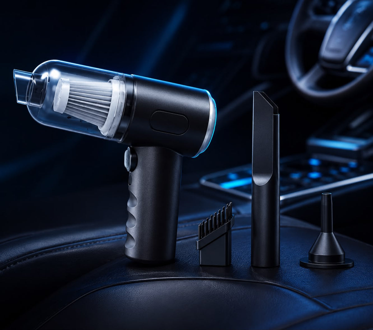 mini aspiradora vortexClean 9000pa- potente y portátil para auto y hogar